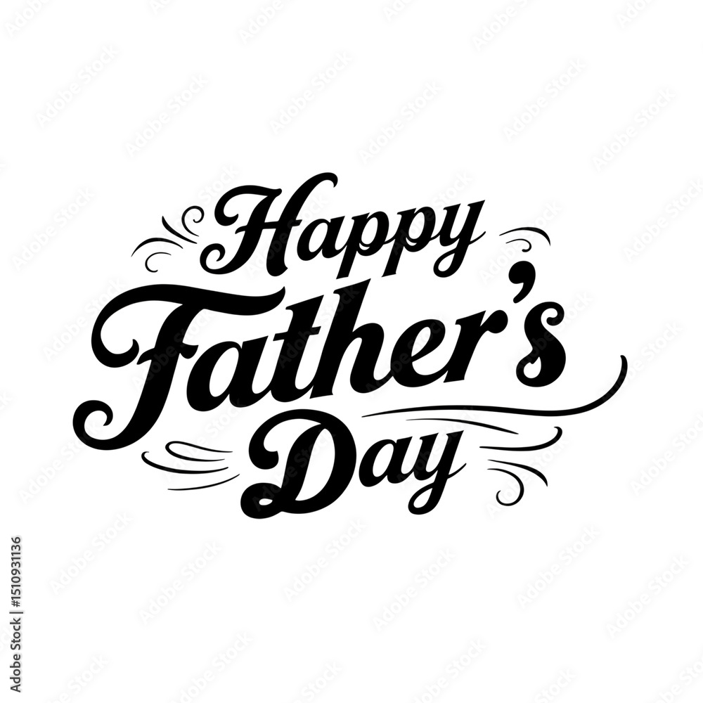 Happy fathers day elegant typography design transparent background Happy fathers day elegant typography design transparent background