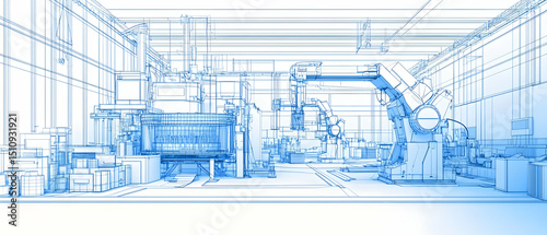 Light Blue Industrial Building Layout