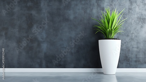 Modern plant in empty room