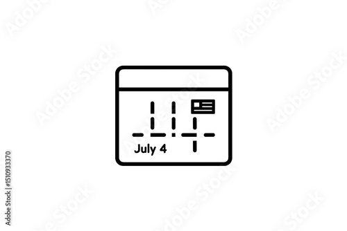 Simple line art of a rectangular calendar icon with grid lines, featuring the date 