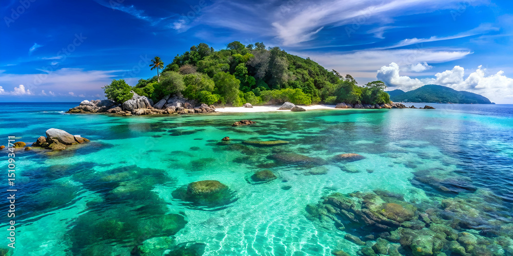 Fototapeta premium Lipe island coral reef and tropical beach