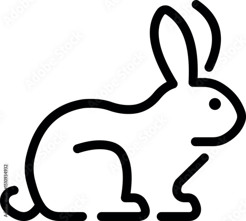 Outline rabbit icon—minimal pet and wildlife silhouette
