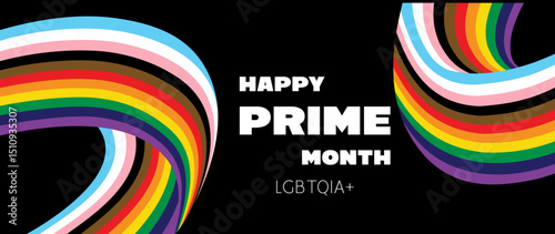 LGBTQIA+ Pride Month Celebration Vector Background with Rainbow Flag, Diversity, and Equal Rights. Ideal for Advertising and Events.