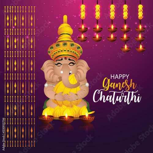 Festival of india happy ganesh chaturthi design background