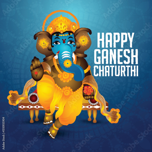 Indian cultural festival happy ganesh chaturthi celebration card
