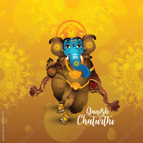Indian festival happy ganesh chaturthi celebration greeting card