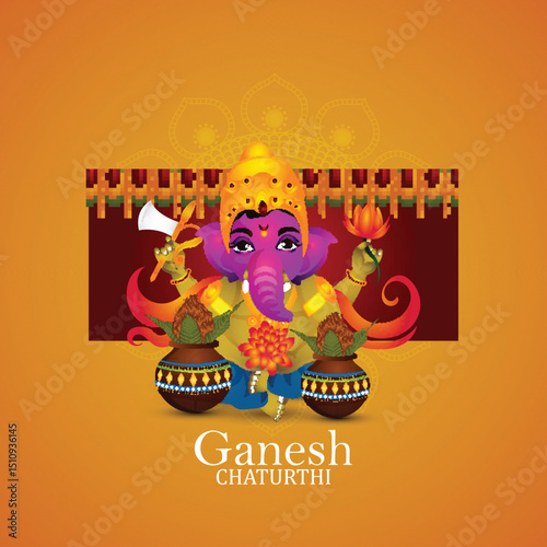 Ganesh chaturthi celebration design concept