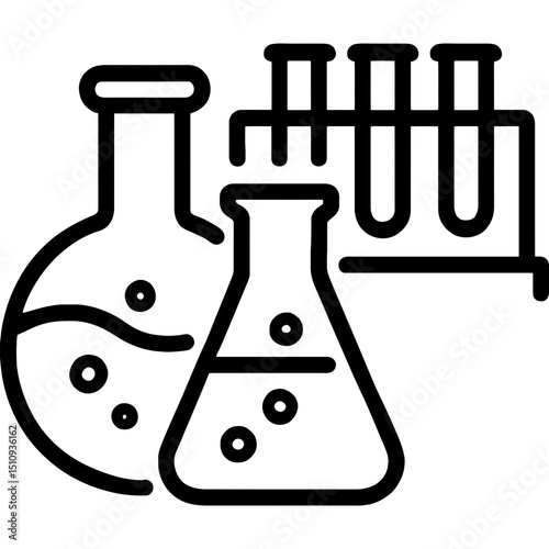 Minimalist lab equipment outline icon