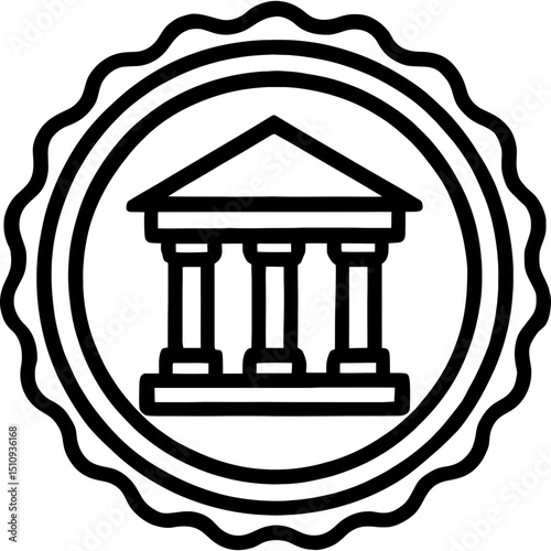 Minimal vector icon of a university seal