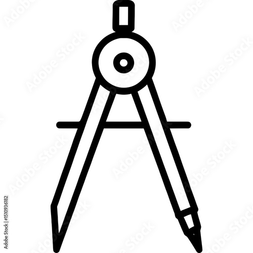 Vector outline of a compass tool