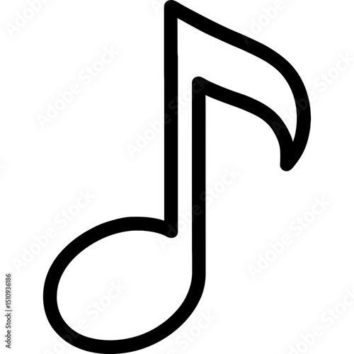 Bold outline vector of music note icon