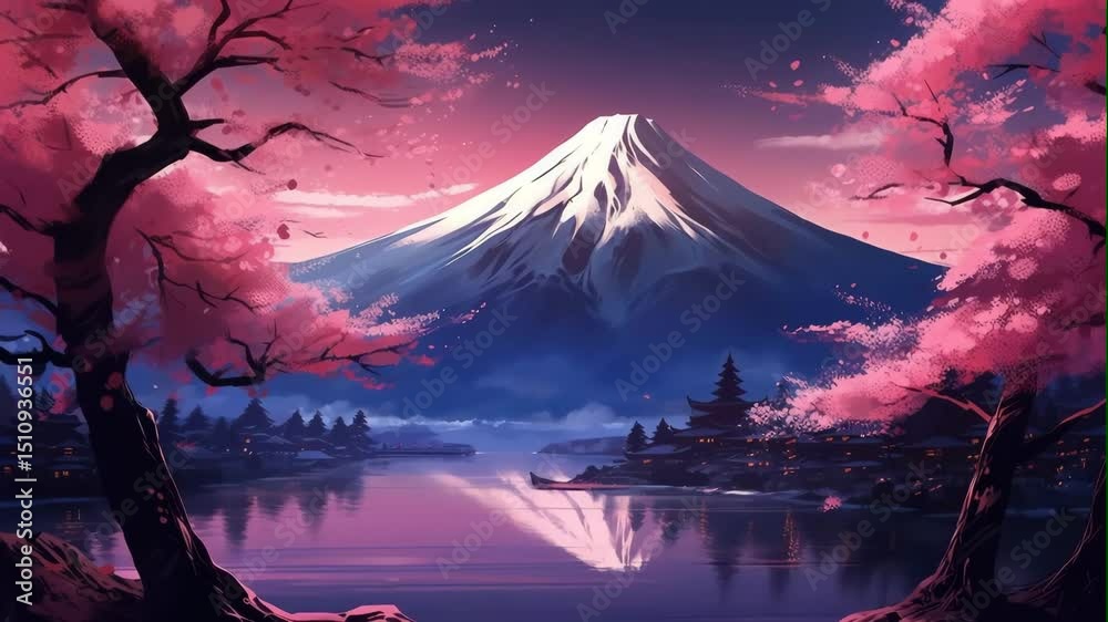 travel mountain fuji and sakura in japan