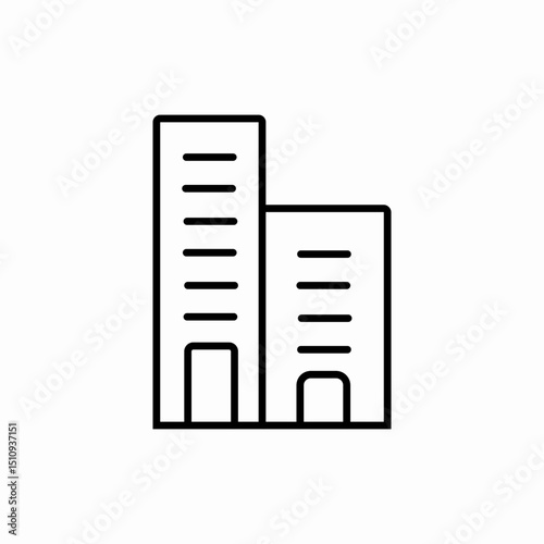 Modern office building icon vector sign