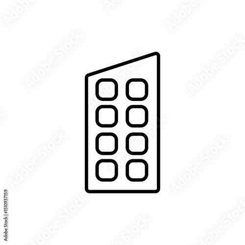 Modern office building icon vector sign
