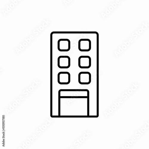 Modern office building icon vector sign