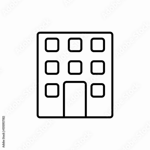 Modern office building icon vector sign