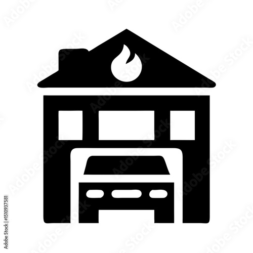 Public Service Icon vector silhouette ofPublic Service,Government Building,City Hall,Hospital, Ambulance,Fire Station,Police Station,Library,School , University, Clinic , Health Center, Post Office