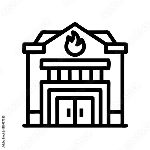 Public Service Icon vector silhouette ofPublic Service,Government Building,City Hall,Hospital, Ambulance,Fire Station,Police Station,Library,School , University, Clinic , Health Center, Post Office