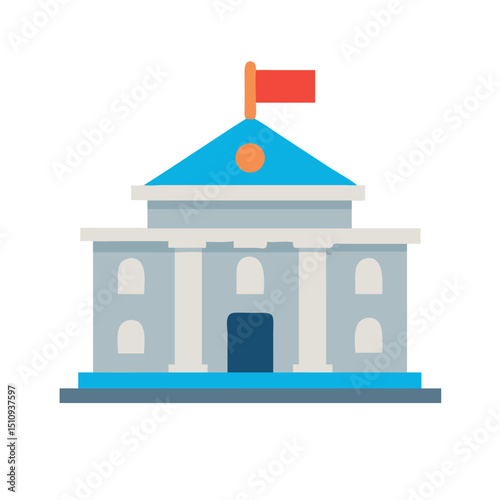 Public Service Icon vector silhouette ofPublic Service,Government Building,City Hall,Hospital, Ambulance,Fire Station,Police Station,Library,School , University, Clinic , Health Center, Post Office