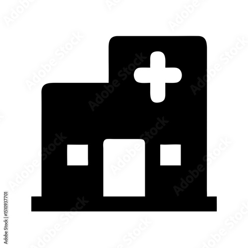 Public Service Icon vector silhouette ofPublic Service,Government Building,City Hall,Hospital, Ambulance,Fire Station,Police Station,Library,School , University, Clinic , Health Center, Post Office
