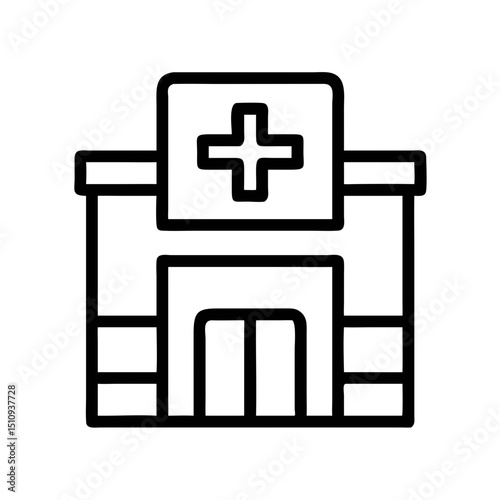 Public Service Icon vector silhouette ofPublic Service,Government Building,City Hall,Hospital, Ambulance,Fire Station,Police Station,Library,School , University, Clinic , Health Center, Post Office