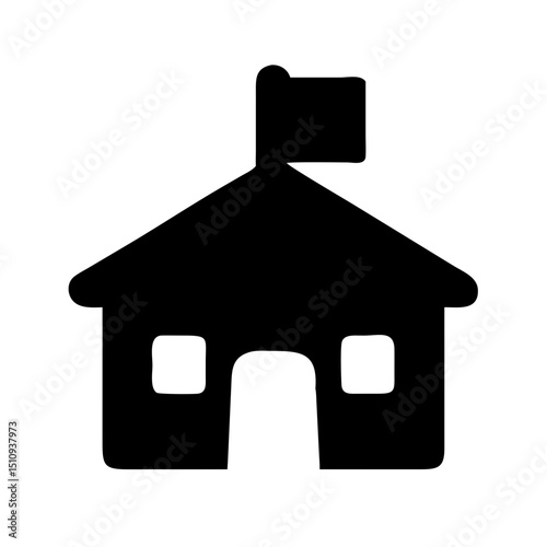 Public Service Icon vector silhouette ofPublic Service,Government Building,City Hall,Hospital, Ambulance,Fire Station,Police Station,Library,School , University, Clinic , Health Center, Post Office