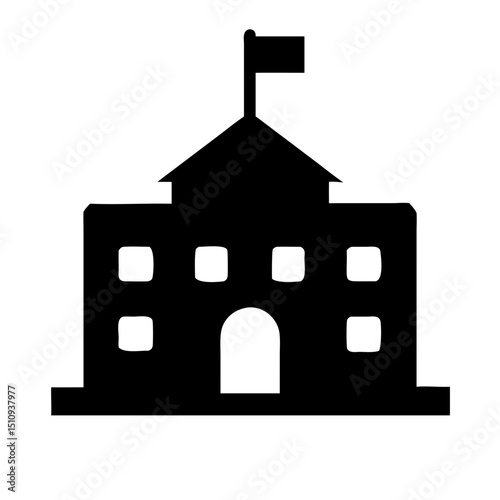 Public Service Icon vector silhouette ofPublic Service,Government Building,City Hall,Hospital, Ambulance,Fire Station,Police Station,Library,School , University, Clinic , Health Center, Post Office