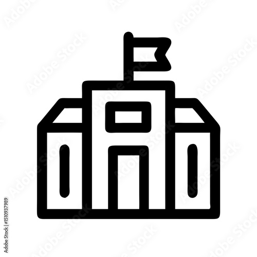Public Service Icon vector silhouette ofPublic Service,Government Building,City Hall,Hospital, Ambulance,Fire Station,Police Station,Library,School , University, Clinic , Health Center, Post Office