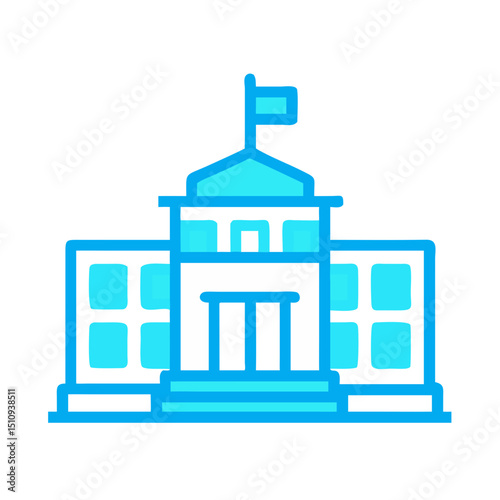Public Service Icon vector silhouette ofPublic Service,Government Building,City Hall,Hospital, Ambulance,Fire Station,Police Station,Library,School , University, Clinic , Health Center, Post Office