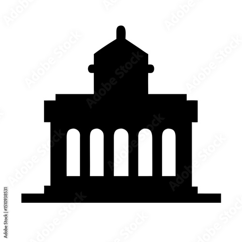 Public Service Icon vector silhouette ofPublic Service,Government Building,City Hall,Hospital, Ambulance,Fire Station,Police Station,Library,School , University, Clinic , Health Center, Post Office