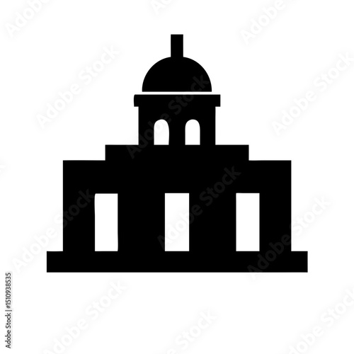 Public Service Icon vector silhouette ofPublic Service,Government Building,City Hall,Hospital, Ambulance,Fire Station,Police Station,Library,School , University, Clinic , Health Center, Post Office