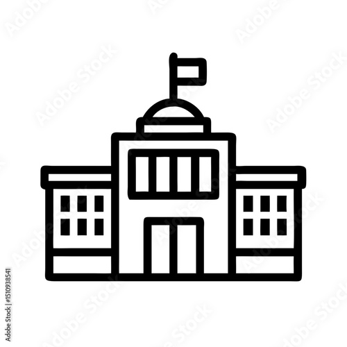 Public Service Icon vector silhouette ofPublic Service,Government Building,City Hall,Hospital, Ambulance,Fire Station,Police Station,Library,School , University, Clinic , Health Center, Post Office