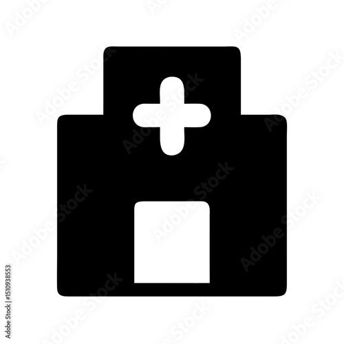 Public Service Icon vector silhouette ofPublic Service,Government Building,City Hall,Hospital, Ambulance,Fire Station,Police Station,Library,School , University, Clinic , Health Center, Post Office