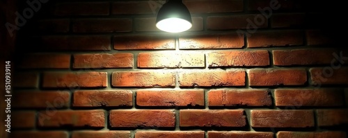A single spotlight shining down on a textured brick wall its focused beam creating a sense of importance or highlighting a specific key point of interest or idea