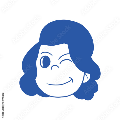 Avatar woman cartoon retro illustration