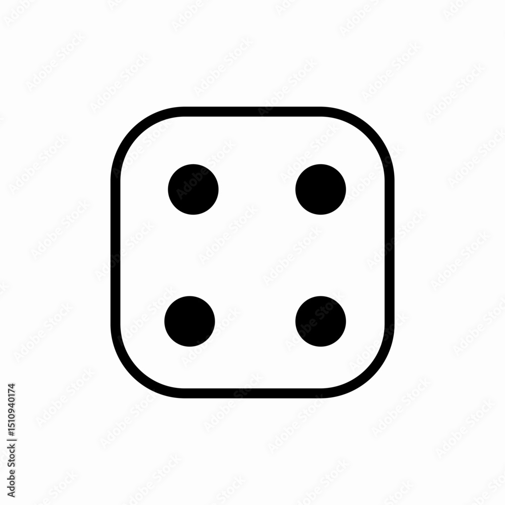 Fototapeta premium Dice number four icon vector sign