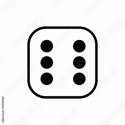 Dice number six icon vector sign