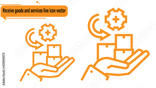 Receive goods and services line icon vector