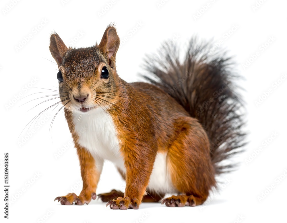 Obraz premium Squirrel portrait against white background