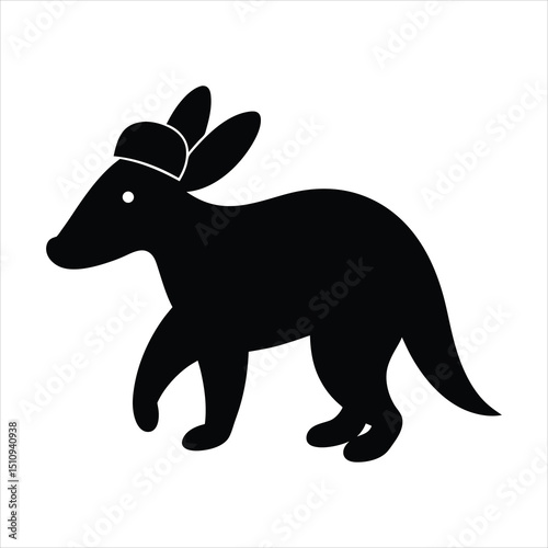 Aardvark walking wearing a cap vector