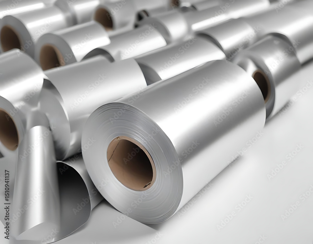 Fototapeta premium Aluminum foil roll for industrial packaging