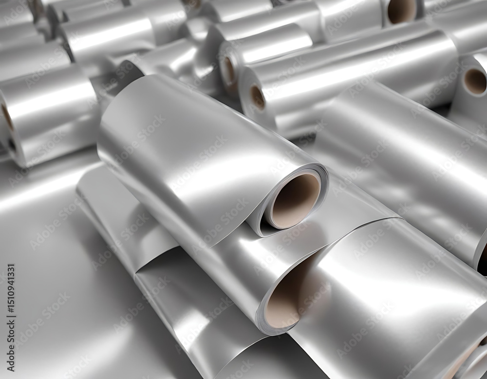 Fototapeta premium Aluminum foil roll for industrial packaging