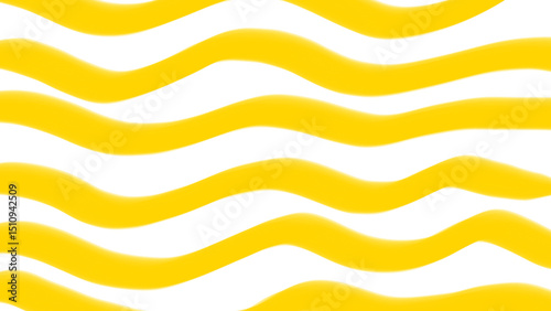 Abstract yellow hand drawn wavey lines isolated on transparent background. 
