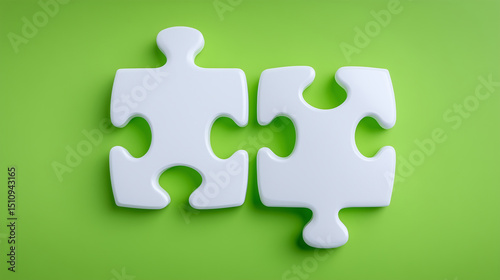 Bold puzzle parts forming staff outlines, depicting unity, structure, collaboration