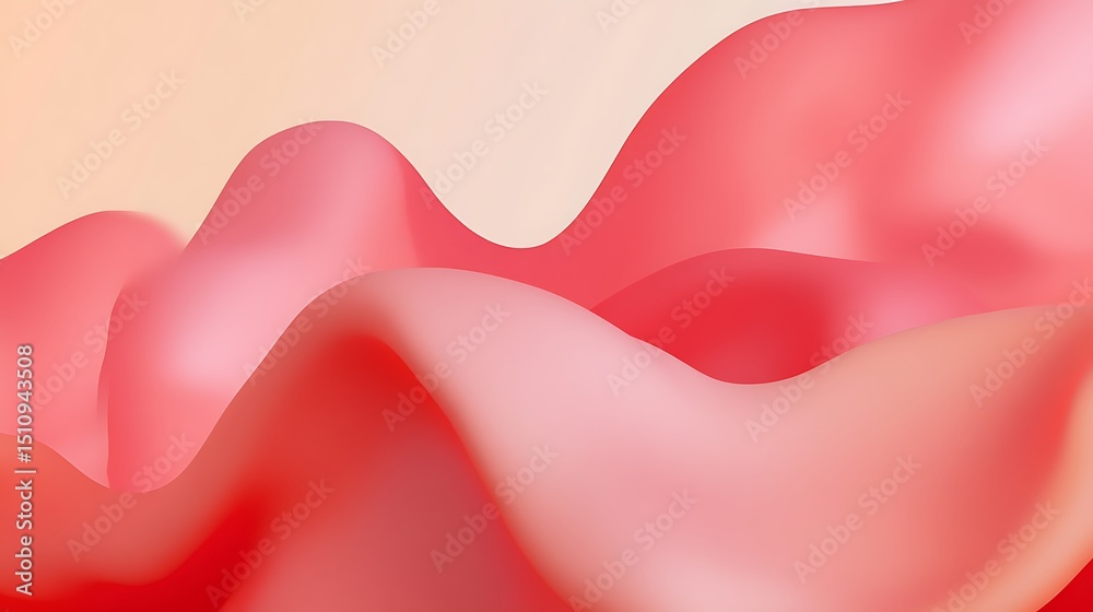 Fototapeta premium Abstract flowing forms in soft pinks and oranges