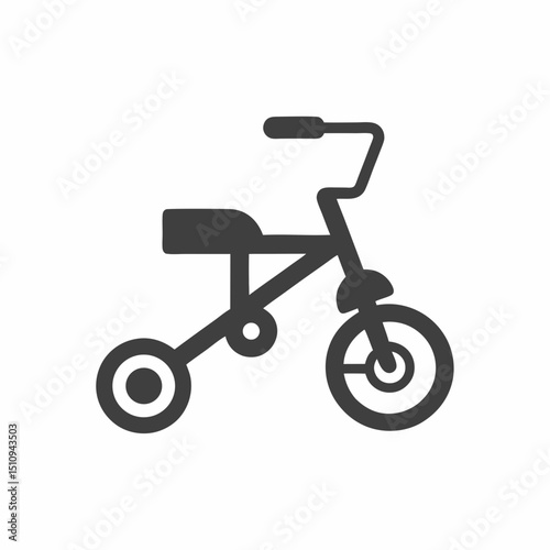 Kids Simple Tricycle Vector Icon.