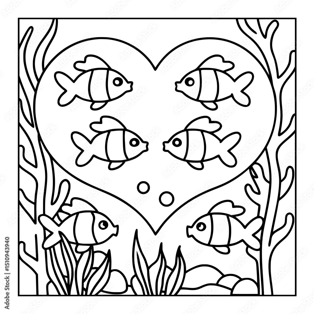Fototapeta premium ocean animal cartoon coloring pages