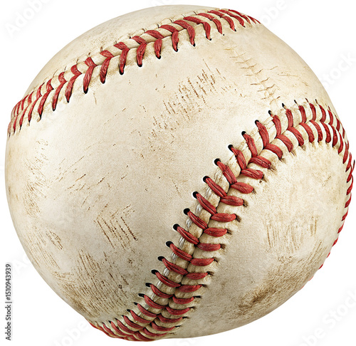 Wallpaper Mural A close up shot of a slightly dirty baseball with red stitching against a black background in studio light Torontodigital.ca