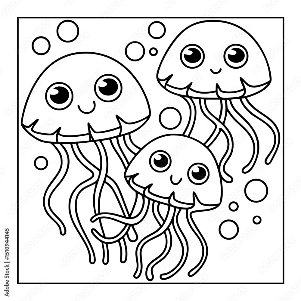 Obraz premium ocean animal cartoon coloring pages