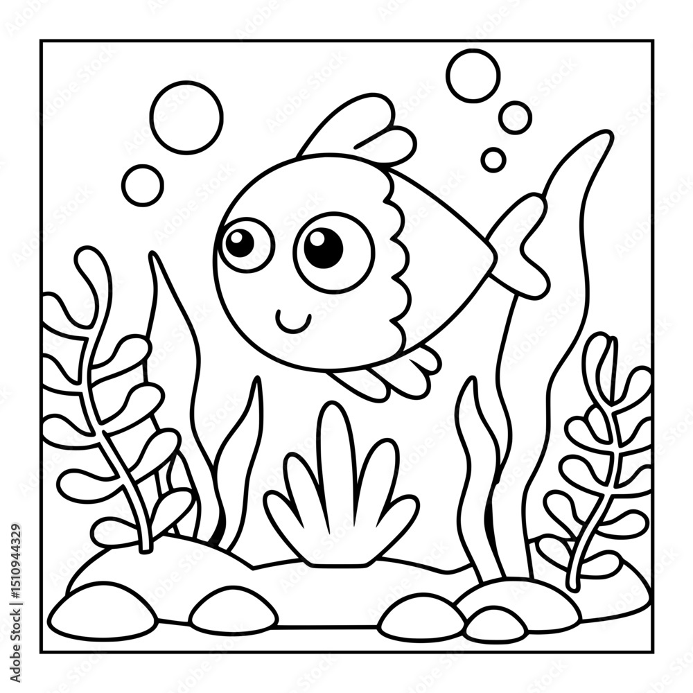 Fototapeta premium ocean animal cartoon coloring pages